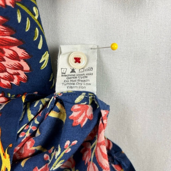 Print fresh Pajama Top Womens XS Shirt Queen Bird Button Up Short Sleeve - Picture 5 of 11